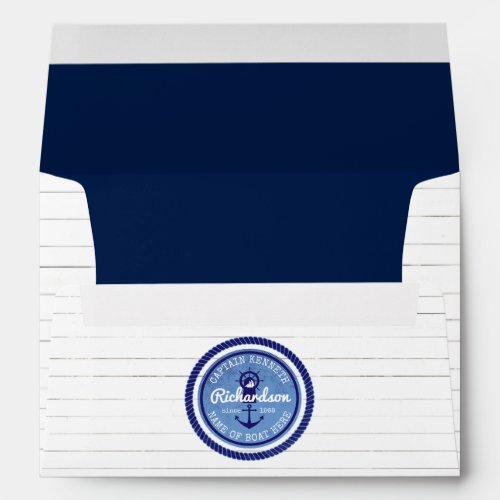 50th Birthday Captain Nautical Rope Anchor Helm Envelope