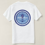 50th Birthday Captain Nautical Rope Anchor Helm T-shirt at Zazzle