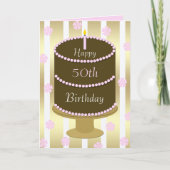 50th Birthday Card Cake in Pink | Zazzle