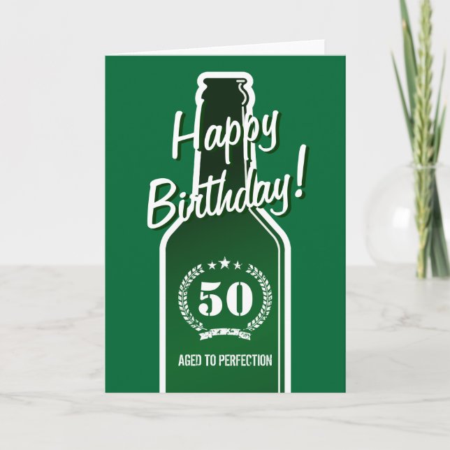 50th Birthday card for men | Aged to perfection (Front)