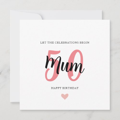 50th Birthday Card For Mum