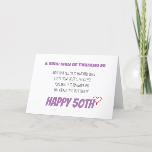 50th Birthday Card for Music Lover
