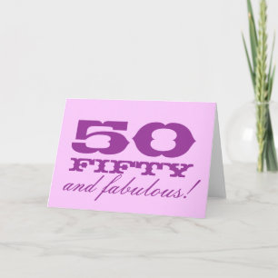 50th Birthday card for women   50 and fabulous!