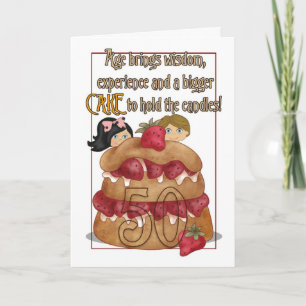 50th Birthday Card - Humor - Cake