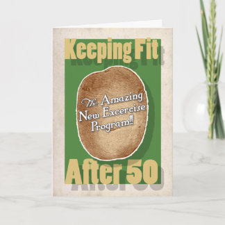50th Birthday card: Potato Bag Fitness Program