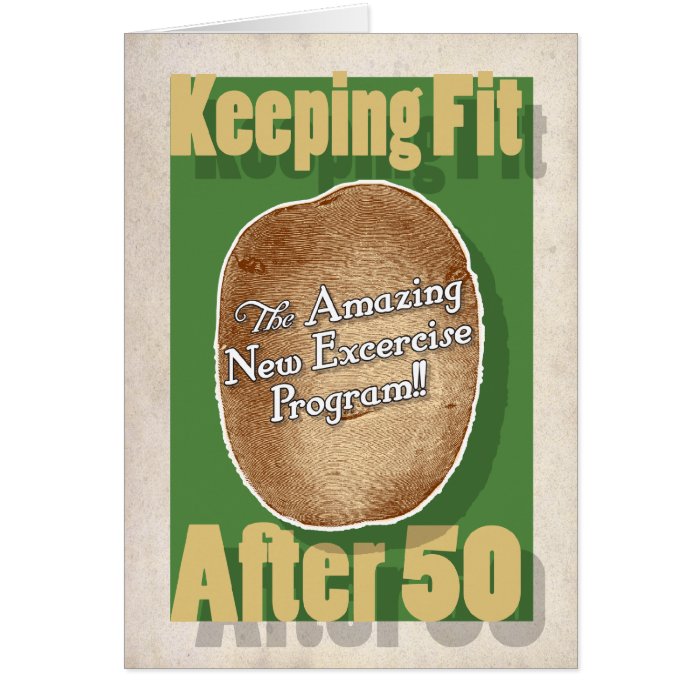 50th Birthday card Potato Bag Fitness Program