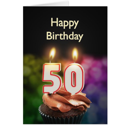 50th Birthday card with Candles
