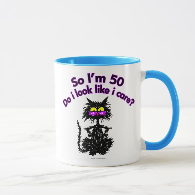 50th Birthday Cat Gifts Mug (Right)
