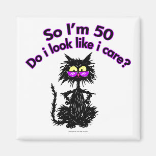 50th Birthday Cat Magnet