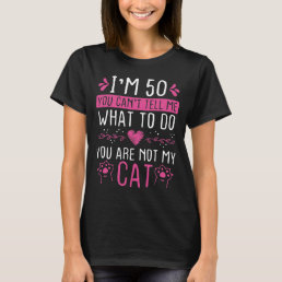 50th Birthday Cat Mom Lover Cat Dad 50 Year Old T-Shirt