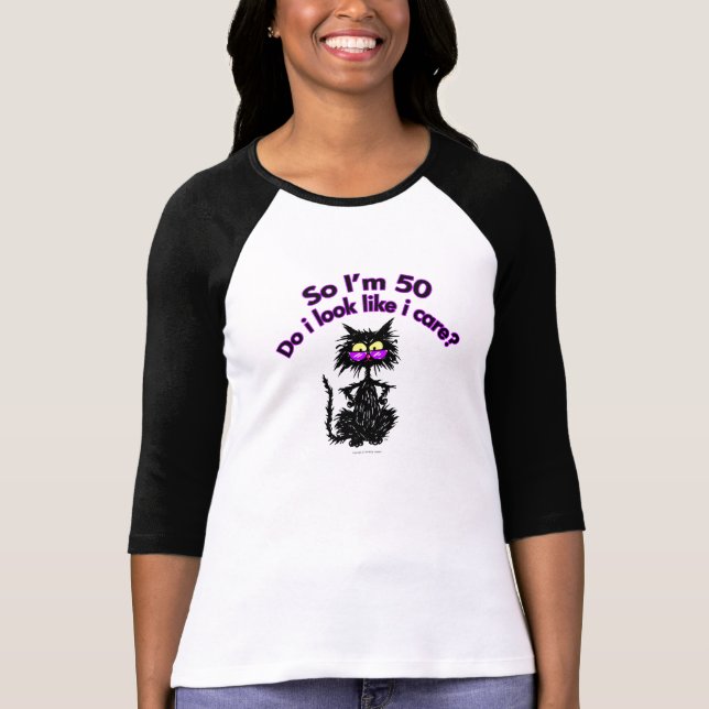 50th Birthday Cat T-Shirt (Front)