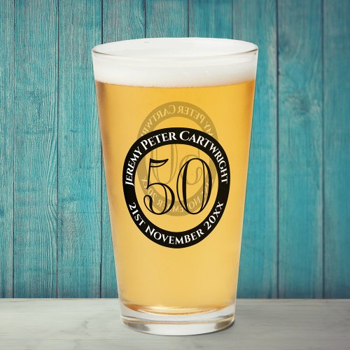 50th Birthday Celebration Glass