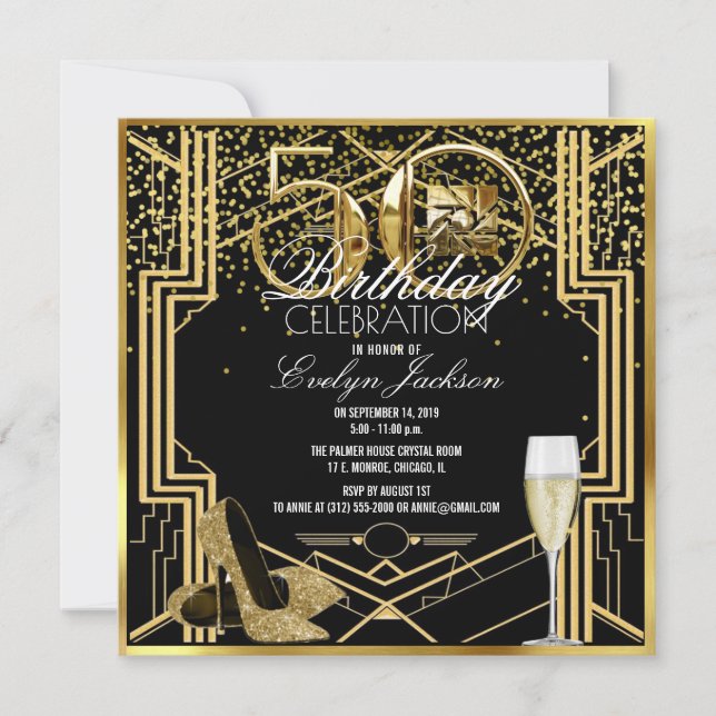 50th birthday celebration invitation (Front)