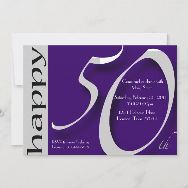 50th Birthday Celebration Invitation (Front)