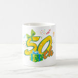 50th Birthday Celebration Mug<br><div class="desc">A 50th birthday is a milestone that is worth celebrating with a big party. What better way to celebrate than to have a great 50th birthday design and that is exactly what this is. This 50th birthday design looks great on this mug. Perfect for yourself or as a gift</div>