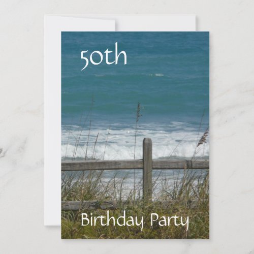 50th Birthday Celebration-Ocean/Male Custom Announcements