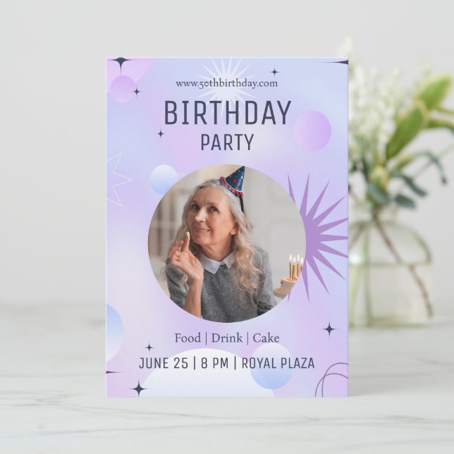 50th Birthday Celebration, Photo 50th Birthday  Invitation (Standing Front)