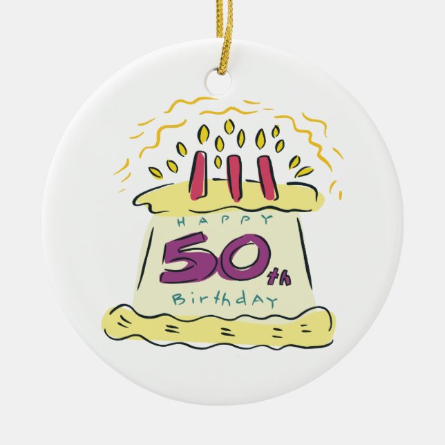 50th Birthday Ceramic Ornament (Front)