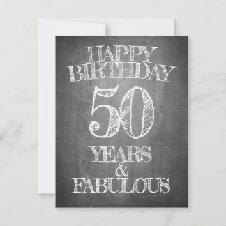 50th Birthday Chalkboard Style Greeting