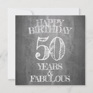 50th Birthday Chalkboard Style Greeting