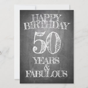 50th Birthday Chalkboard Style Greeting