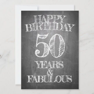 50th Birthday Chalkboard Style Greeting