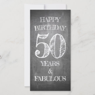 50th Birthday Chalkboard Style Greeting
