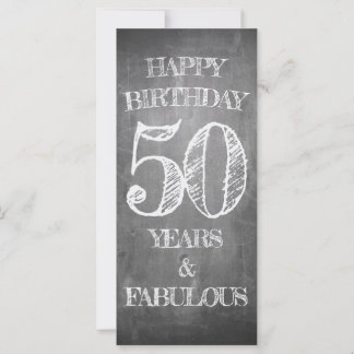 50th Birthday Chalkboard Style Greeting