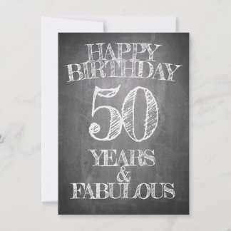 50th Birthday Chalkboard Style Greeting