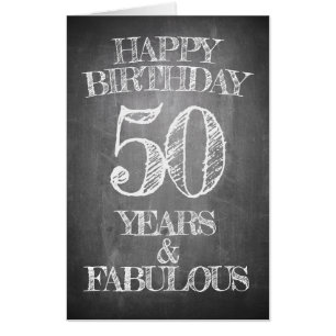 50th Birthday Chalkboard Style Greeting Card