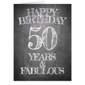 50th Birthday Chalkboard Style Greeting Card