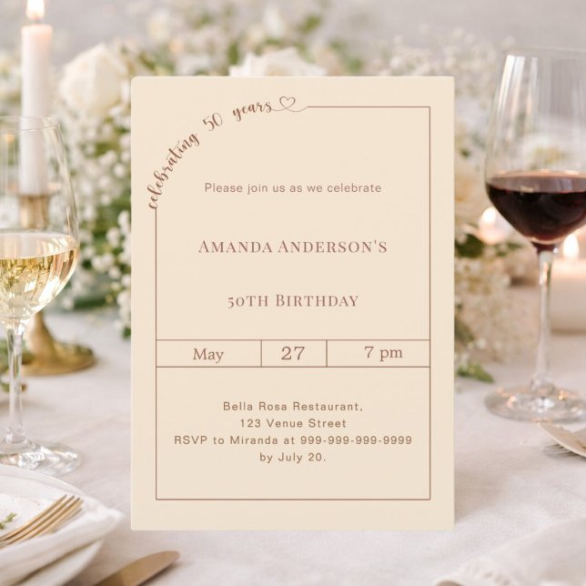 50th birthday champagne gold invitation (Creator Uploaded)