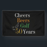 50th Birthday Cheers Beers Golf Black Gold Party Banner<br><div class="desc">This is a cool and modern, 50th birthday, golf party design. It is a simple, minimal design, in classic black and gold typography with pops of orange and green. Perfect for a cool and fun, golf and beer themed, 50th birthday party. This design is fully customizable, simply use the personalize...</div>