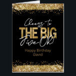 50th Birthday Cheers Big Five Oh Card<br><div class="desc">Faux gold foil and glitter. Personalized jumbo sized birthday card. 50th Birthday Cheers to the big five oh.</div>