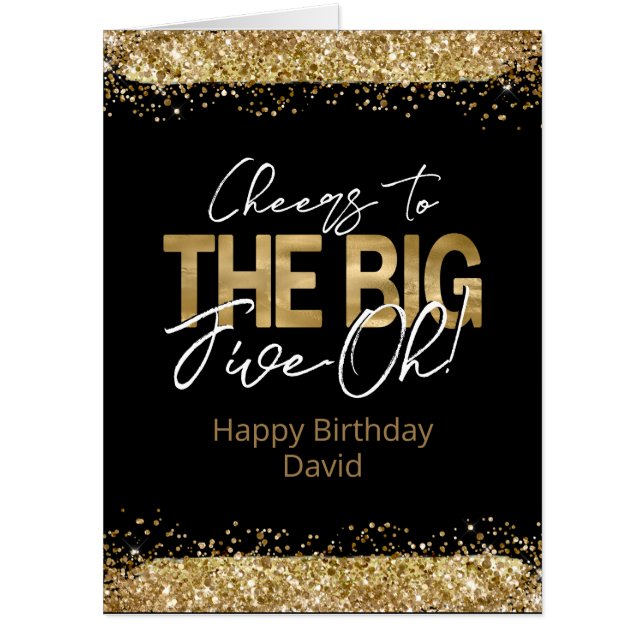 50th Birthday Cheers Big Five Oh Card (Front)