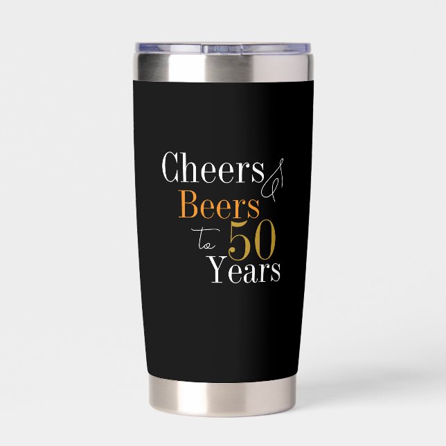 50th Birthday Cheers to 50 Years Beer Party Insulated Tumbler (Back)