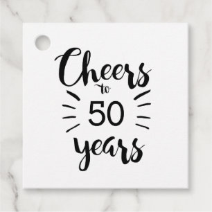 50th Birthday - Cheers to 50 Years Favor Tags