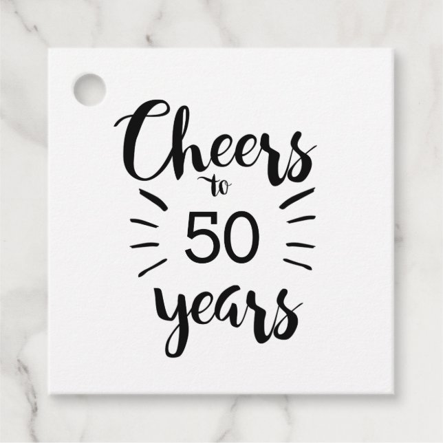 50th Birthday - Cheers to 50 Years Favor Tags (Front)
