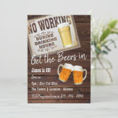 50th Birthday Cheers to BEERS Invitations Rustic (Standing Front)