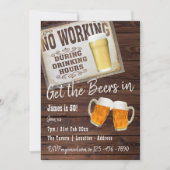 50th Birthday Cheers to BEERS Invitations Rustic (Front)