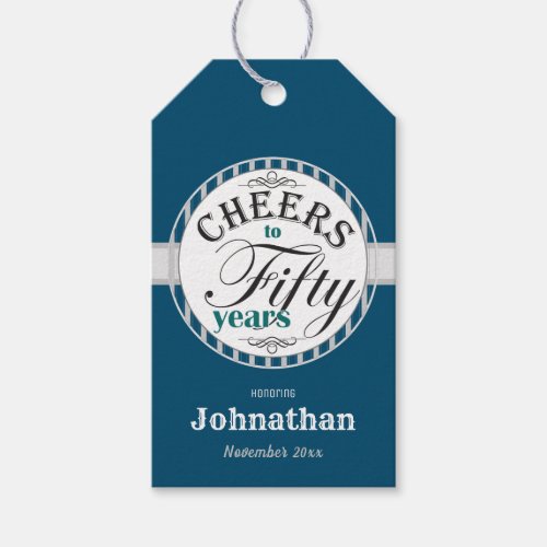50th Birthday Cheers to Fifty Years Gift Tags