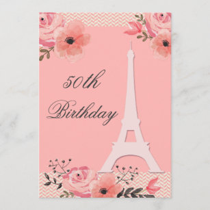 Paris 50th Birthday Invitations & Invitation Templates | Zazzle