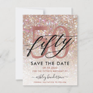 50th Birthday Save The Date Cards Zazzle