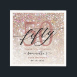 50th Birthday Chic Glitter Ombre Thank You Napkins<br><div class="desc">Modern chic girly thank you napkins for 50th  birthday. Design featuring champagne sparkly glitter texture,  rose gold 50 and calligraphy script fifty. Personalize with a name and date.</div>