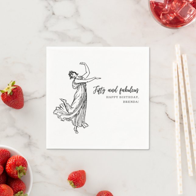 50th Birthday Classic Dancing Woman Party Napkins (Insitu)