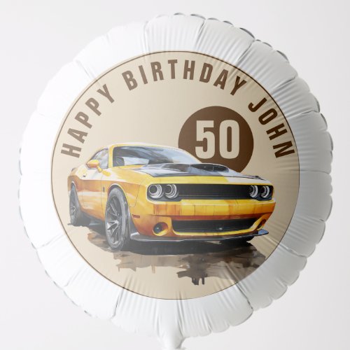 50th Birthday Classic Muscle Car Balloon
