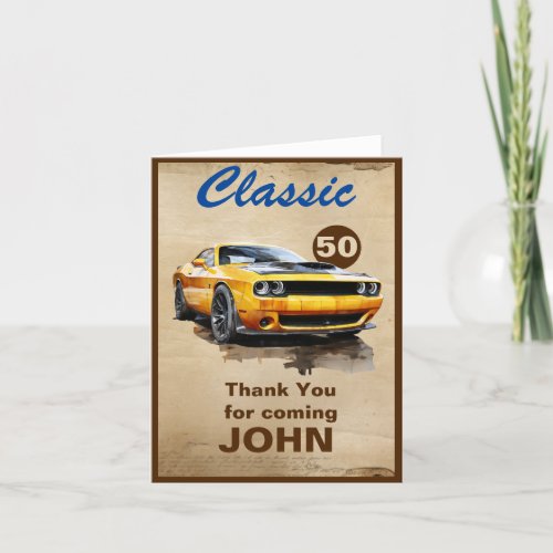 50th Birthday Classic Muscle Car Card