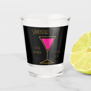 50th Birthday Cocktail Black Gold Party Favor Shot Glass