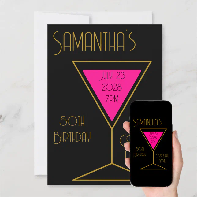 50th Birthday Cocktail Party Black Gold Birthday Invitation Zazzle 50th-birthday-cocktail-party-black-gold-birthday-invitation-zazzle
