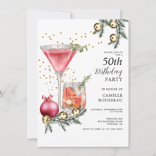 50th Birthday Cocktail Party Invitation